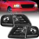 Nilight Headlight Assembly Compatible with 1997 1998 1999 2000 2001 2002 2003 Ford F-150 Expedition Black Housing