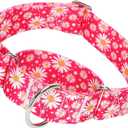 1.5 Inch Martingale Dog Collar - No Pull Daisy Design Nylon Training Collar for Medium, Large & XL Dogs | Heavy Duty Adjustable Choke-Free Collar for Large Breed Pets (Hot Pink Daisy L (3)