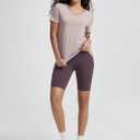 ODODOS Women's Short Sleeve T-Shirts with Pocket - Ultra Soft Relaxed Tee Casual Lounge Yoga Tops, Dusty Pink, X-Small