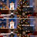 Christmas Snow Globe Candles, Battery & USB Powered, Glitter Christmas Flameless Candles with 8 Music, Home Party Nativity Night Decoration (Santa Claus, Multicolor)