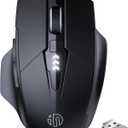 INPHIC Wireless Mouse for Laptop Rechargeable, Upgraded Visible Battery, 2400 DPI, Silent Ergonomic Computer Mice, Mac, PC etc. (Black)