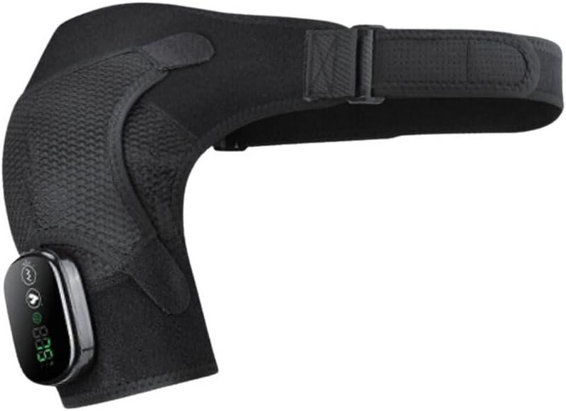 Shoulder Heating Pad Heated Shoulder Wrap Rotator Cuff Pain Relief Heated Shoulder Wrap Hot Therapy USB Powered 5000mah Power (Black)