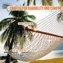 Castaway Living 13 ft. Double Traditional Hand Woven Cotton Rope Hammock with Storage Bag 2-Person, 450 lb Capacity, Free Extension Chains & Tree Hooks, Designed in The USA