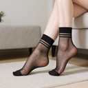 Aimery 10 Pairs Summer Women's Ankle Sheer Nylon Socks - Thin Soft, Reinforced Toe & Stylish Transparent Hosiery sheer socks