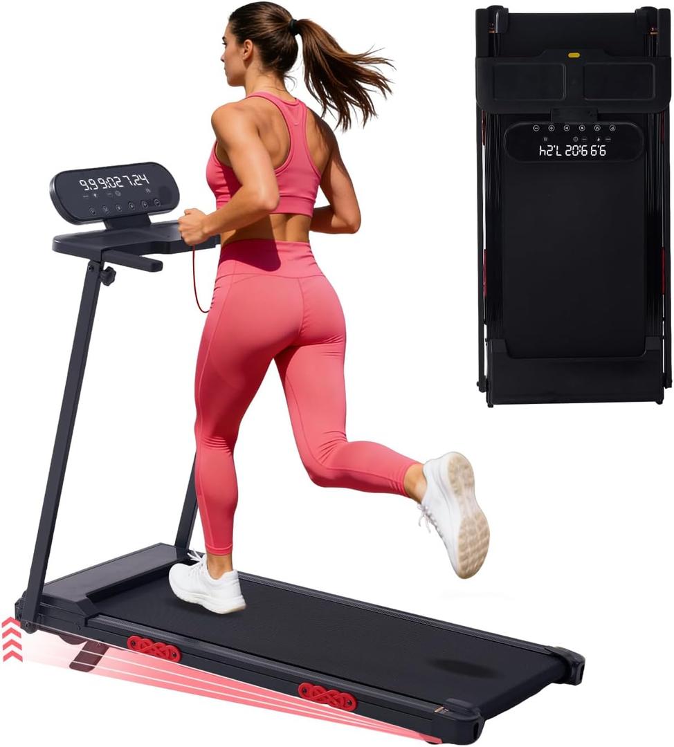 Walking Pad Treadmill with Handle Bar, Eelectric Treadmill for Home, Small Walking Pad Treadmill with Incline, Portable Mini Treadmill with Handles for Home Exercising, 3.5HP, 0.6-10MPH, 400LBS