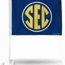 Rico Industries NCAA SEC Standard Double Sided Double Sided Car Flag - 16" x 19" - Strong Pole That Hooks onto Car/Truck/Automobile