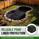 Fanfanwin 15 x 15 ft Pond Liner Underlayment 6oz Heavy Duty Black Non Woven Geotextile Underlayment Fabric with 10 U-pins for Outdoor Pond Streams Fountains Garden Waterfalls Fishpond Weed Barrier