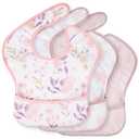 3-Pack Waterproof Baby Bibs for Eating - Mess Proof Lightweight Toddler Feeding Bibs with Large Food Catcher, Food-Grade Baby Eating Essentials, Easy to Put On & Clean(Light Pink Blossom)