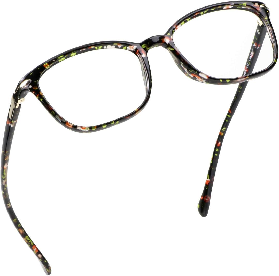 LifeArt Blue Light Blocking Glasses, Anti Eyestrain, Computer Reading Glasses,TV Glasses for Men and Women (07_nola_floral)