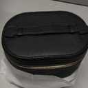 Makeup Bag, Travel Make up Case with Compartments and Handle, Portable Cosmetic Organizer Bags,Toiletry Bag for Women (M(7.6*5.5*6 in), black(7.6*5.5*6 in)