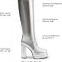 DREAM PAIRS Women's Platform Heeled Knee High Boots, Long Chunky Tall Gogo Boots for Fall