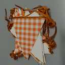 Citrus Orange Party Decorations Orange Plaid Floral Pennant Banner Flag Hanging Paper Triangle Bunting for Birthday Baby Shower Wedding Bridal Shower Engagement Bachelorette Party Decorations Supplies