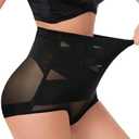Dulchany Tummy Control Shapewear Panties for Women Body Shaper Seamless Underwear Panty Girdle (Black, S)