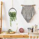 Der Rose 2 Pack Small Fake Hanging Plants with Strings Artificial Succulent Plants Indoor for Black Bathroom Boho Wall Decor