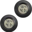Mini Hygrometer Thermometer Digital Humidity Meter Indoor/Outdoor Humidity Monitor Reptile Thermometer for Humidors Greenhouse Garden Cellar Fahrenheit()/ Celsius() 2 Pack
