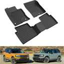 KIWI MASTER Floor Mats for 2021-2026 Ford Bronco Sport, OEM Replacement MP1Z-7813300-AA, Custom Fit All Weather Car Mats, Heavy Duty TPE Floor Liners, Front & Rear 2 Row, Black