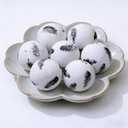 vskikris Set of 6 Decorative Orbs for Centerpiece Bowls for Dining Table Centerpiece Decor  2.6in Feather Pattern Orb  Coffee Table Decor Ball  Bowl Excluded