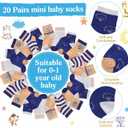 Hoteam 21 Pcs Baby Shower Games Include Baby Sock Hunt Sign and 20 Pair Small Cotton Socks Wooden Table Sign with Holder for Gender Reveal Party Favors(Lovely Style)