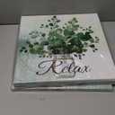 NutArtPic Green Botanical Wall Art Eucalyptus Leaf Picture Botanical Plants Paintings for Bathroom Living Room Bedroom Office Relaxation Theme, Set of 3, 12 x 12 inches