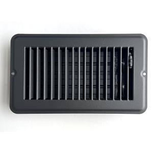 Heavy Duty Steel Floor Vent with Beautiful Black Matte Finish. Fits in 4 x 8 Duct Opening. Overall Dimension is 5.75 in Wide x 9.75 in Long.