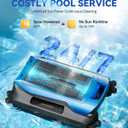 24/7 Solar Powered Pool Skimmer Robot with APP Support, Automatic Electric Floating Surface Cleaner for Above Ground & Inground Pools, Auto Robotic Pool Skimmer Bluetooth ControlBlue