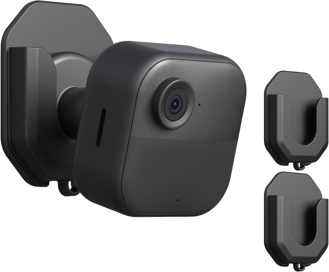 2 Pack Blink Camera No Drill No Screws Wall Mount Bracket for Blink Outdoor 4 /Blink Mini/Mini 2 /Blink Indoor Cameras, HBV Adhesive Mount(KMOUANTS Black Wall Mount for Blink Cameras)