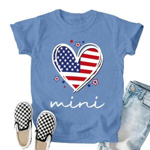 TIEEI 4th of July Shirts American Flag Kids T-Shirt Patriotic Tee Tops