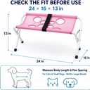 Dog Grooming Hammock with Stand, Pet Sling for Cats and Small Dogs(Pink)