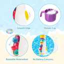 Baby Bath Toys, Toddlers Waterfall Bathtub Toys with Suction Cups, Penguin Kids Bath Toys with Rotatable Waterwheel, Birthday Gift for Boys Girls