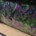 GLANT Expandable Fence Privacy Screen for Balcony Patio Outdoor,Decorative Faux Ivy Fencing Panel,Artificial Hedges (Single Sided Leaves) (4, Branches -Purple Rose)