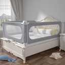 Bed Rails for Toddlers Upgrade Height Adjustable Baby Bed Rail Guard for Twin/Full/Queen/King Size - Safety Bed Rail for Baby1 Side:47"(L) 28"(H)