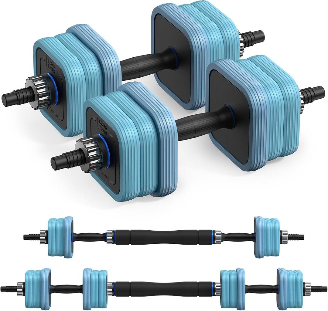MERACH Adjustable Dumbbells, 22/35/44/66/88lbs Free Weight Set with Connector, 3 in1 Hand Weights Dumbbells Set Used as Dumbbell, Barbell, Push up Stand, Fitness Exercises for Home Gym Women/Men