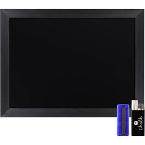 HBCY Creations 18" x 24" Rustic Black Solid Wood Frame Wall Chalkboard, Magnetic Surface, Home Dcor, Restaurant & Caf Menus, Blackboard, Includes Chalk, Eraser & Hanging Hardware