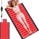 520 LEDs Dual Full Body Red Light Therapy Mat, Red Light Therapy Blanket, 2in1 LEDs(660nm& 850nm), Premium Leather, Adjustable Timer & Intensity