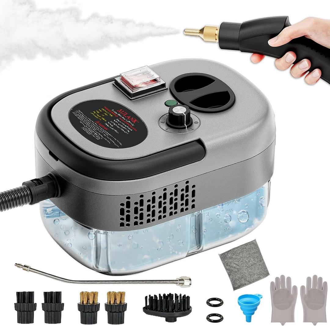 2500W Handheld Steam Cleaner, Portable Car Steamer For Auto Detailing, High-Temperature and Pressure Steam Cleaner For Home, Steam Cleaning Machine for Furniture, Kitchen, Grout, Floor, Tile (Gray)