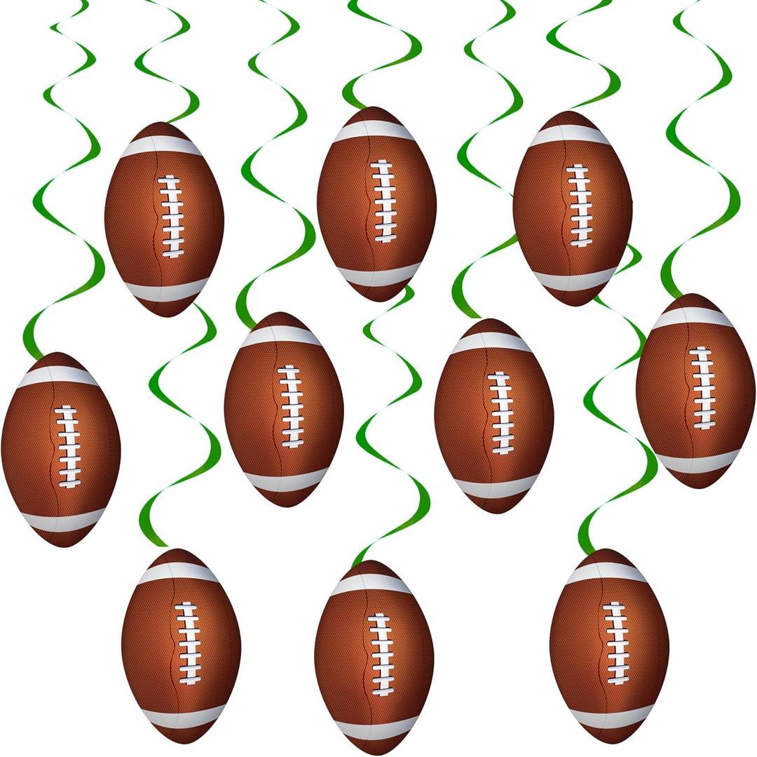 Football Party Hanging Swirls Football Birthday Party Decoration 20pcs Football Themed Swirl Ceiling Sport Party Hanging Streamer for Football Game Day Party Baby Shower Supplies