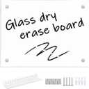 TORASO Glass Whiteboard, Dry Erase White Board, 11.8" x 15.7" Small Glass Board for Home Kitchen, Office, Frameless, Brilliance White(BB-WH-3040)