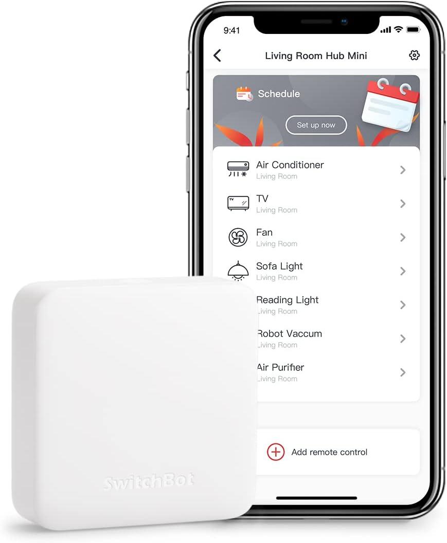 SwitchBot Hub Mini Smart Remote - IR Blaster, Link SwitchBot to Wi-Fi (Support 2.4GHz), Control TV, Air Conditioner, Compatible with Alexa, Google Home, IFTTT (White)