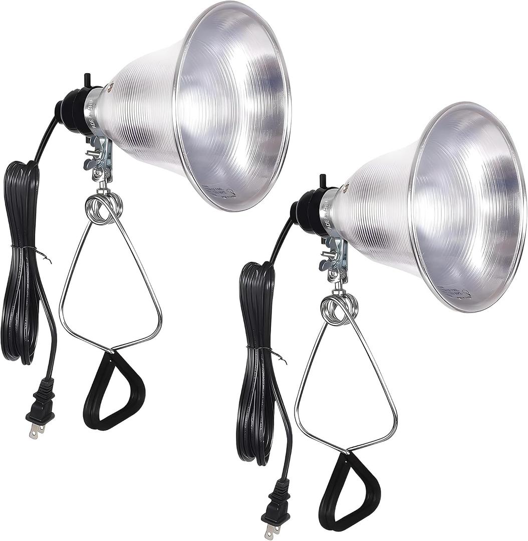 Simple Deluxe Clamp Lamp Light Socket with 5.5 Inch Aluminum Reflector, Suit for Max 60 Watt Lamp (No Bulb Included) with 18/2-Gauge 6 Feet Cord, 2 Pack,Silver