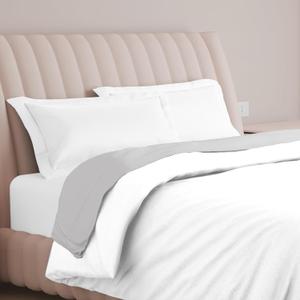 Carressa Linen 100% Egyptian Cotton Duvet Cover King Size - 600 Thread Count 1 PC Duvet Cover, Extra Long Staple Egyptian Cotton Quilt Cover, Soft, Breathable with Hidden Zipper Closure - Crisp White