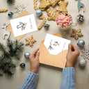 Christmas Cards With Envelopes & Matching Stickers, 20 Pack, 10 Personalized Designs, 4" X 6", Boxed Christmas Greeting Cards,Happy Holiday Xmas Card (vintage)