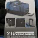Pacific Gear Duffel Bag with Rolling Wheels, Navy, 21"
