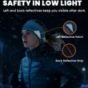 Winter Headbands for Women & Men, Reflective Fleece Ear Warmers, Non-Slip Sports Headbands for Running, Cycling, Skiing, Hiking and Daily Wear, Navy Blue (Blue)