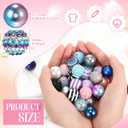 Huquary 100 Pcs 20mm Rhinestone Bubblegum Beads for Pens Mixed Crystal Resin Chunky Beads for DIY Craft Keychain Necklace Bracelet Jewelry Making(Mermaid Color)