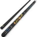 Cue-King Dragon Pool Cue, Solid Wood and Fibreglass, Stainless Steel Unilock Joint, Premium Grip, Golden Dragon Design, 10.5mm