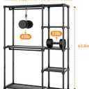Mavivegue 4-Tier Portable Closet with Shelves & Hanging Rod - Portable Wardrobe Closet for Bedroom, Closet, Dorm - Easy Assembly Clothing Rack with Shelves for Clothes, Shoes, Accessories, Black (16"D x 48"W x 64"H)