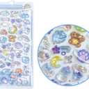 3D Stereo Embossed Sparkling Crystal Stickers,3D Reusable Tiny Patch for Scrapbooks Planner Journals Laptops Phone Case Decoration for Phone Cases Projects, Self-Adhesive Stickers for Decor.