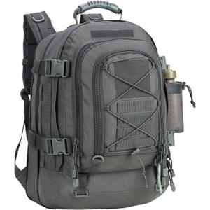 Large Tactical Backpack for Men Military Backpack with DIY System for Travel, Work,Camping,Hunting,Hiking,Sports (GRAY)