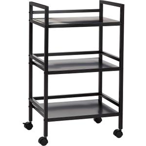 Amazon Basics 3-Tier Metal Rolling Utility Cart, Storage Organizer, Multifunctional Storage, Mobile Shelving, Black