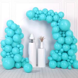 HOUSE OF PARTY Metallic Teal Balloon Garland - Teal Metallic Balloons for Easter Party Decorations, Birthday, Wedding & valentines Decorations